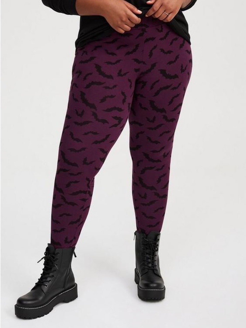 Violet Bat Print Leggings